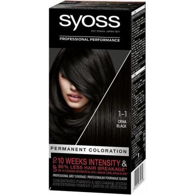 Устойчивая крем-краска SYOSS 1-1 Черный