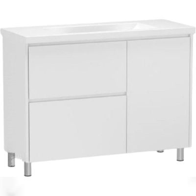 Тумба підлогова RJ FORMA-ХО з умивальником, 100 см (RJFU013-01100WHSET(RJFU013-01100WH+K32-016-EX)