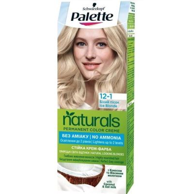 Устойчивая крем-краска для волос Schwarzkopf Palette Naturals без аммиака 12-1 Белый песок 110мл