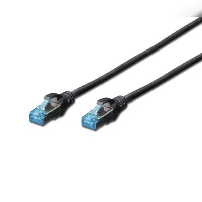 Патч-корд DIGITUS cat.5e, SF-UTP, 1м, AWG 26/7, черного цвета