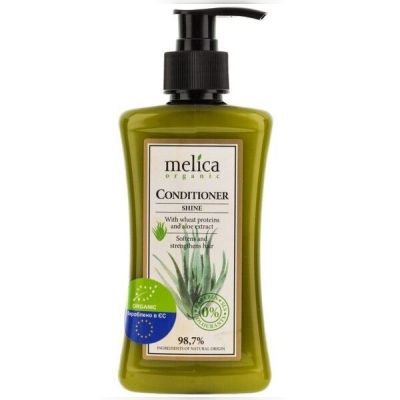 Бальзам-кондиционер Melica Organic Здоровый блеск с протеинами пшеницы и экстрактом алоэ, 300 мл
