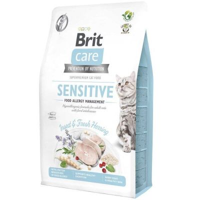 Сухой корм для кошек с пищевой непереносимостью Brit Care Cat GF Insect с насекомыми и рыбой 2 kg