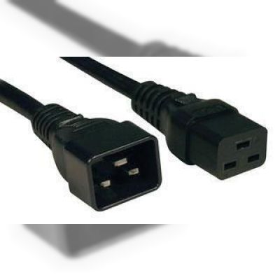 Кабель питания ZPAS C19 / C20, 2m, 16A, черный