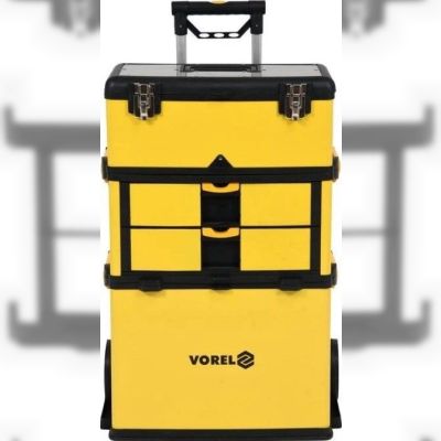 Ящик для інструментів VOREL 3 секції 57х37х84.5 см, ручка 58х98 см (78738)
