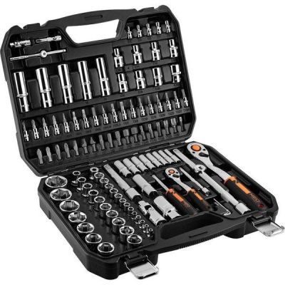 Набор торцевых головок Neo Tools, 110шт, 1/2", 1/4", CrV, кейс (10-066)