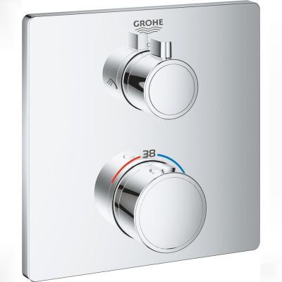 Зовнішня частина термостату Grohe Grohtherm, прихований монтаж, на 2 споживача, хром (24079000)