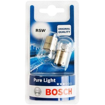 Лампа Bosch накаливания 12V R5W Ba15S Pure Light (2шт) (BO_1987301022)
