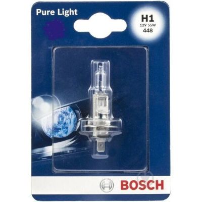 Лампа Bosch галогеновая 12V H1 55W Pure Light Ваз 2110 (BO_1987301005)