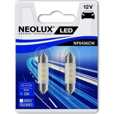 Лампа Neolux светодиодная 12V C5W Led 0.5W Sv8.5 (2шт) (NE_NF6436_CW-02B)