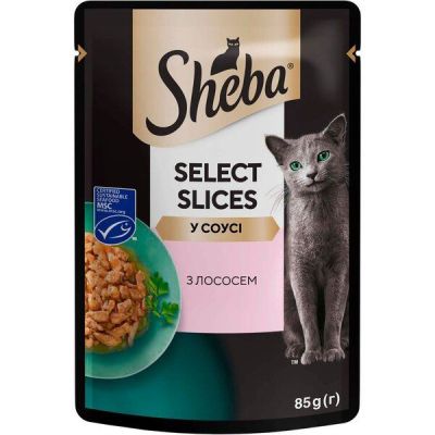 Влажный корм для кошек Sheba с лососем в соусе 85г