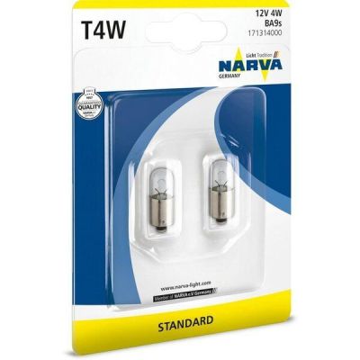 Лампа Narva накаливания 12V T4W 4W Ba9S (2шт) (NV_17131.2B)
