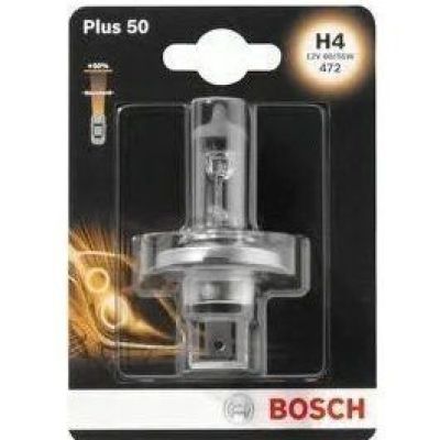 Лампа Bosch галогеновая 12V H4 P43T Plus 50 (BO_1987301040)