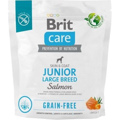 Корм для молодых собак больших пород Brit Care Dog Grain-free Junior Large Breed беззерновой с лососем 1кг
