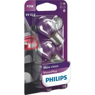 Лампа Philips накаливания 12V P21W 21W Ba15S Visionplus +50% (2шт) (PS_12498_VP_B2)
