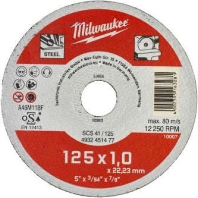 Відрізний диск Milwaukee SCS 41 125x1 мм, 200 шт (4932451478)