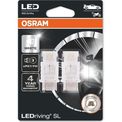 Лампа Osram светодиодная 12V P27/7W Led 1.7W 6000K W2.5x16Q Ledriving Sl (2шт) (OS_3157_DWP-02B)