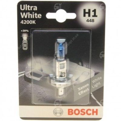 Лампа Bosch галогеновая 12V H1 P14.5S Ultra White 4200K (BO_1987301088)