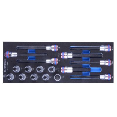 Набір торцевих головок KING TONY HEX, TORX, SPLINE 17 предметів, 1/2 ", EVA ложемент (9-4147PRV)