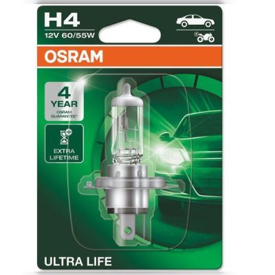 Лампа Osram галогеновая 12V H4 60/55W P43T Ultra Life (OS_64193_ULT-01B)