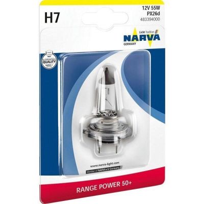 Лампа Narva галогеновая 12V H7 55W Px26D Range Power +50% (NV_48339.1B)