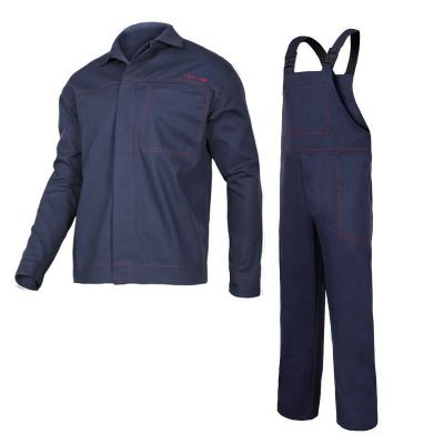 Куртка + комбінезон Lahti Pro зварювальника 320гр / м2 2XL (58см) зріст 188-194cм об'єм грудей 104-112см синій (L4140325)