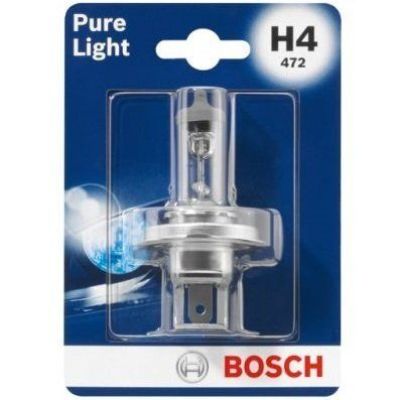 Лампа Bosch галогеновая 12V H4 60/55W P43T Pure Light Ваз 2101, 2103, 2107, 2108, 2113 (BO_1987301001)