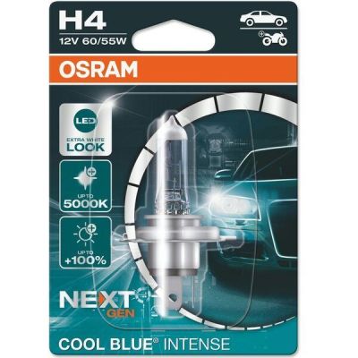 Лампа Osram галогеновая 12V H4 60/55W P43T Cool Blue Intense Next Gen +100% Up To 5000K (OS_64193_CBN-01B)