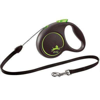 Поводок-рулетка Flexi Black Design S до 12 кг 5 м зеленый