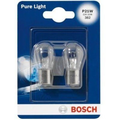 Лампа Bosch накаливания 12V P21W 21W Ba15S Pure Light (2шт) (BO_1987301017)