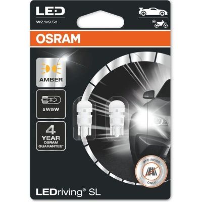 Лампа Osram светодиодная 12V Wy5W Led 1W W2,1x9.5D Ledriving Sl (2шт) (OS_2827_DYP-02B)