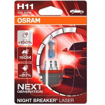 Лампа Osram галогеновая 12V H11 55W Pgj19-2 Night Breaker Laser Next Generation +150% (OS_64211_NL-01B)
