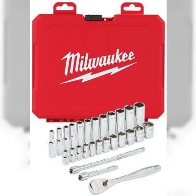 Набір метричних і дюймових головок Milwaukee 28 шт (4932464943)