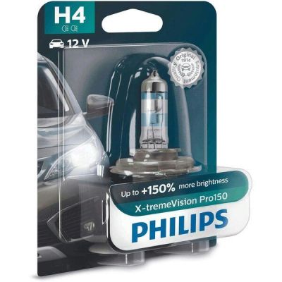 Лампа Philips галогеновая 12V H4 60/55W P43T-38 X-Treme Vision Pro150 (PS_12342_XVP_B1)
