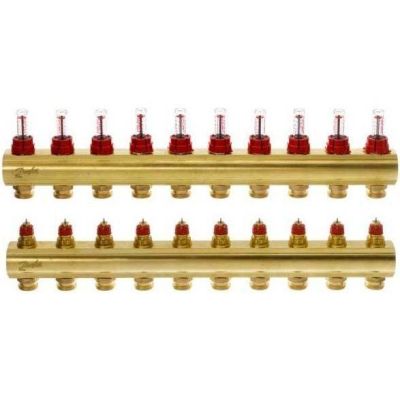 Коллектор теплого пола Danfoss FHF-10F c ротаметрами (088U0530)