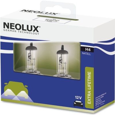 Лампа Neolux галогеновая 12V H4 60/55W P43T Extra Lifetime Duobox (2шт) (NE_N472_LL-SCB)