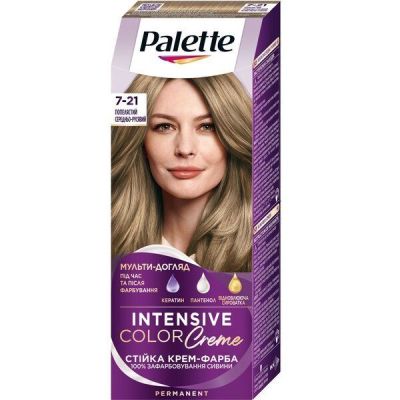 Стойкая крем-краска для волос Palette 7-21 Пепельный средне-русый 115мл