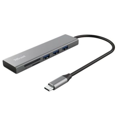 USB-хаб Trust Dalyx Fast 3 USB+Card Reader USB-C Aluminium (24191_TRUST)