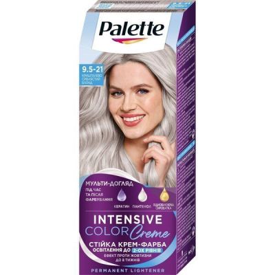 Стойкая крем-краска для волос Palette 9.5-21 Кристально-серебристый блонд 115мл