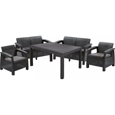Комплект садових меблів Keter Corfu Fiesta Set, графіт (223216)