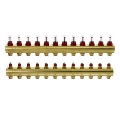 Коллектор теплого пола Danfoss FHF-12F c ротаметрами (088U0532)