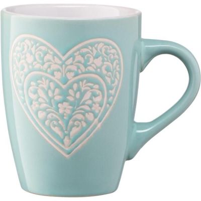 Чашка Ardesto Heart, 330 мл, голубая, керамика (AR3467BL)