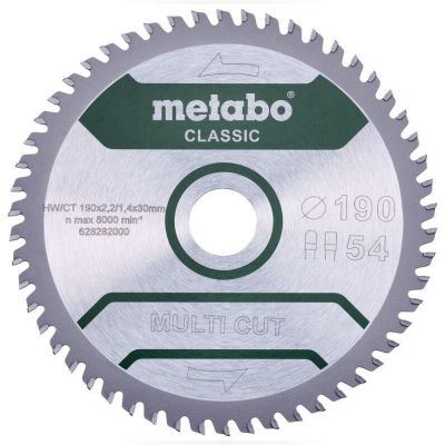 Пильний диск Metabo MultiCutClassic 190x30 54 FZ/TZ 5 град. (628282000)
