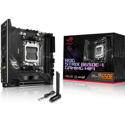 Материнcкая плата ASUS ROG STRIX B650E-I GAMING WIFI sAM5 B650 2xDDR5 M.2 USB HDMI WiFi BT mITX