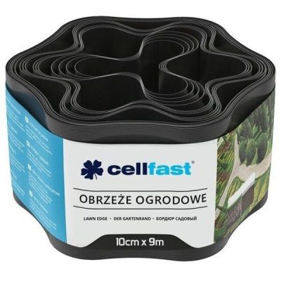 Лента газонная Cellfast, бордюрная, прямая, 10см x 9м, черная (30-231H)