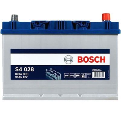 Автомобильный аккумулятор Bosch 95Ah-12v (S4028), R+, EN830 Азия (5237437136) (0092S40280)