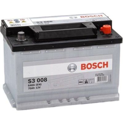 Автомобильный аккумулятор Bosch 70Ah-12v (S3008), R+, EN640 (52371042564) (0092S30080)