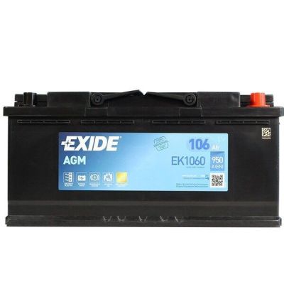 Автомобильный аккумулятор Exide 106Ah-12v AGM, R+, EN950 (52371370480)