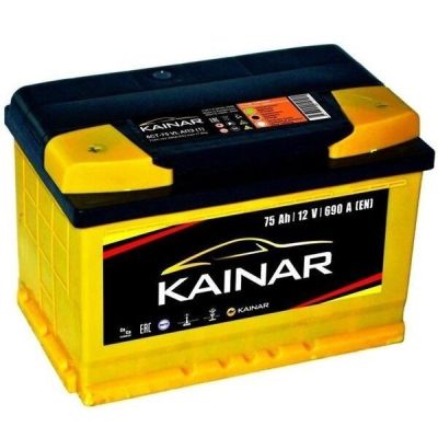Автомобильный аккумулятор Kainar 75Ah-12v, R+, EN690 (52371009416) (075 261 0 120 ЖЧ)