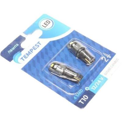 Лампа Tempest LED б/ц габарит, 12/24V T10 4SMD Canbus White 2шт (49051283019)