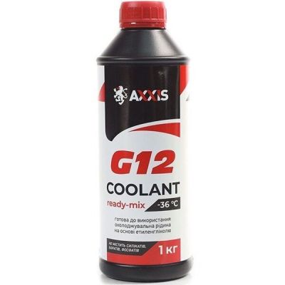 Антифриз Axxis Red G12 Сoolant Ready-Mix -36°C Красный 1кг (48021295614)